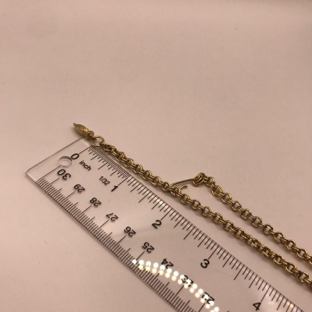 Gold-Tone & Thermoset Pearlescent Crescent Moon Necklace - Picture 8 of 9